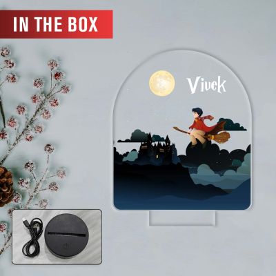 Personalized Harry Porter Theme LED Night Lamp with Warm White Light Customized with Name Birthday Return Gift Kids Room Decor Light & Gift